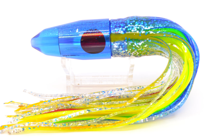 TANTRUM Lures Blue Rainbow Blue Back Small Bullet 7" 4oz Skirted Blue-Yellow-Silver