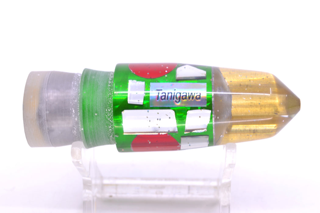 Tanigawa Lures Green Rainbow Cracked Glass Red Eyes 2-Hole Bullet 7" 5oz