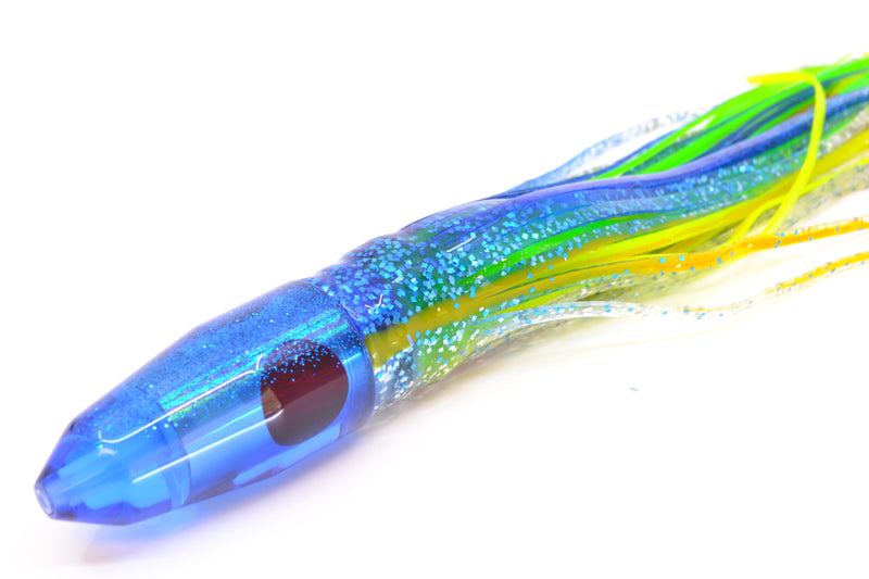 TANTRUM Lures Blue Rainbow Blue Back Small Bullet 7" 4oz Skirted Blue-Yellow-Silver