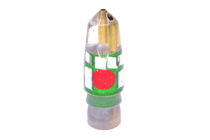 Tanigawa Lures Green Rainbow Cracked Glass Red Eyes 2-Hole Bullet 7" 5oz