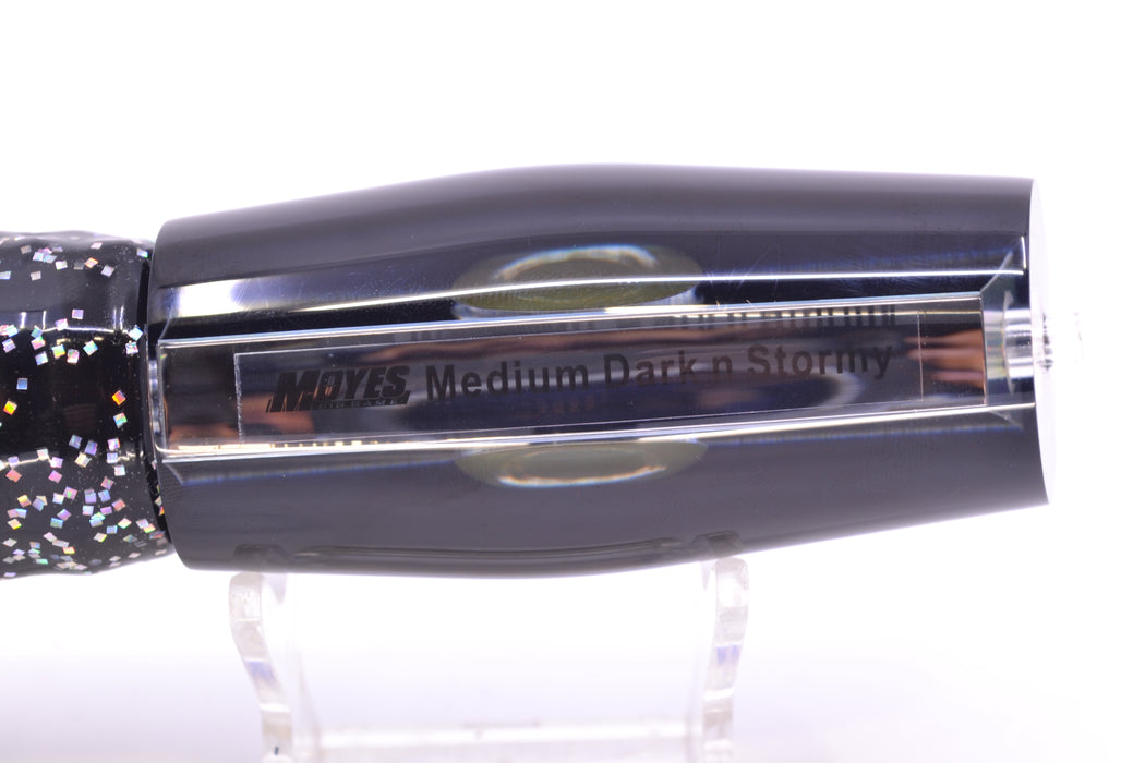 Moyes Lures Mirrored Blue-Black Back Medium Dark-N-Stormy 12" 8.5oz Skirted Black