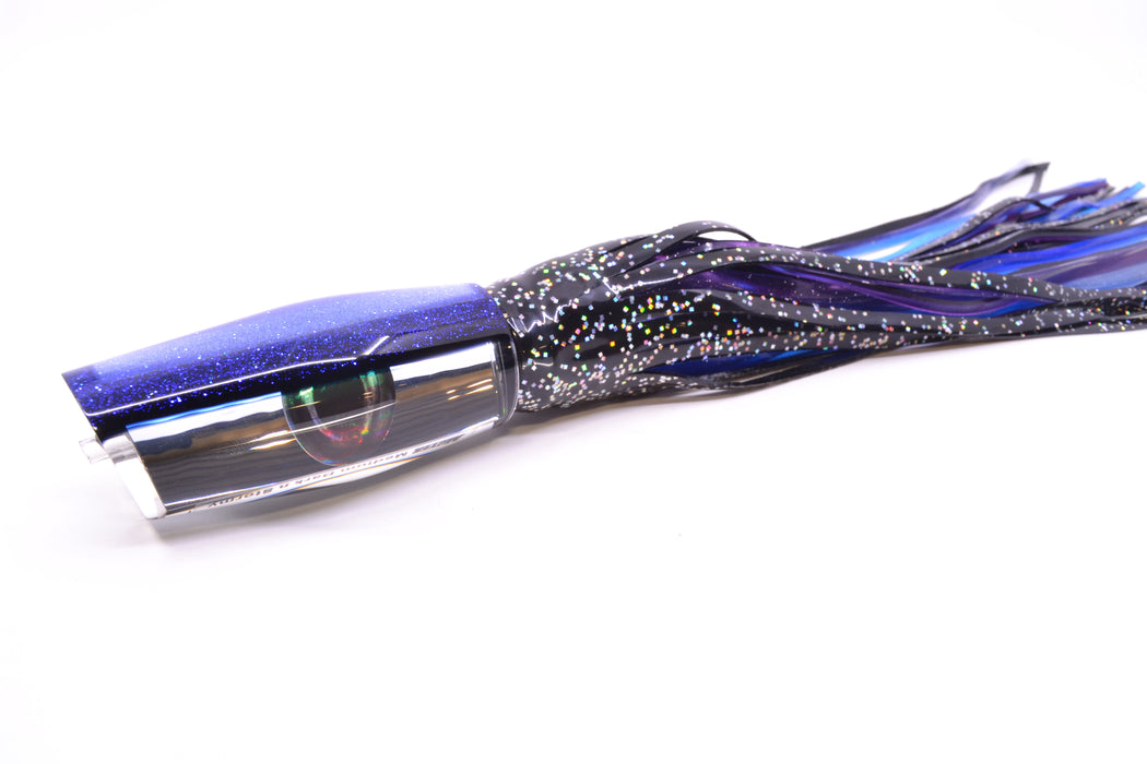 Moyes Lures Mirrored Blue-Black Back Medium Dark-N-Stormy 12" 8.5oz Skirted Black