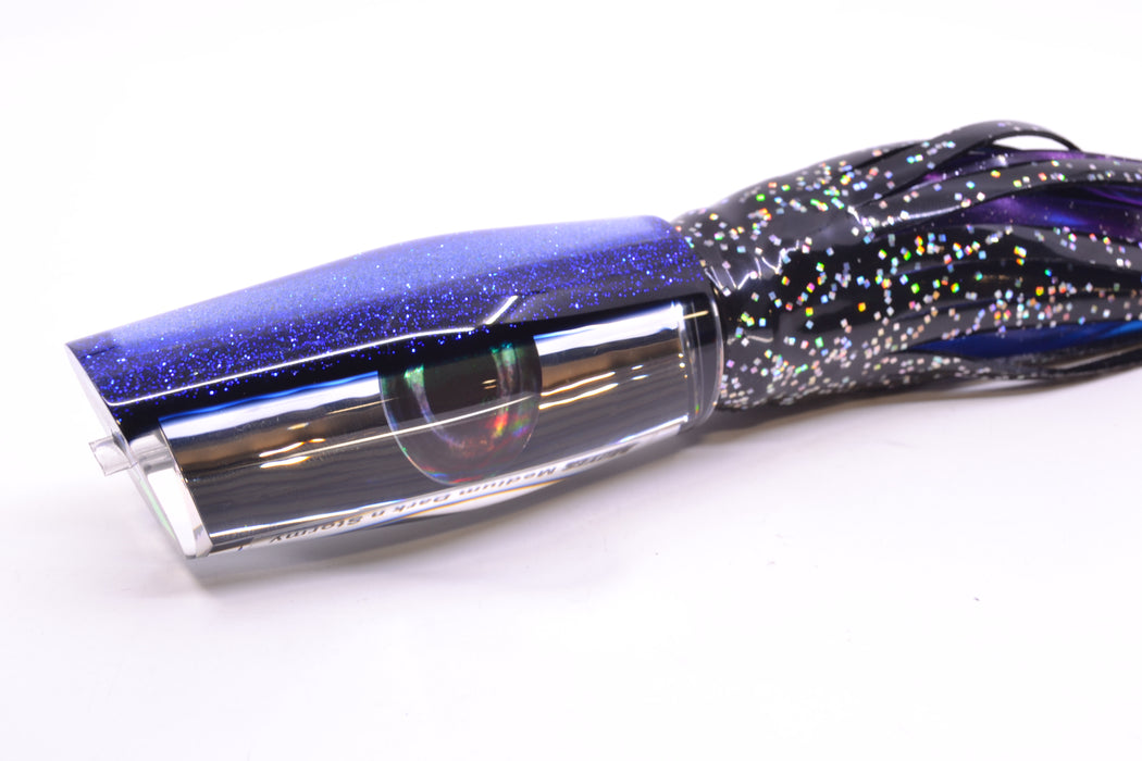 Moyes Lures Mirrored Blue-Black Back Medium Dark-N-Stormy 12" 8.5oz Skirted Black