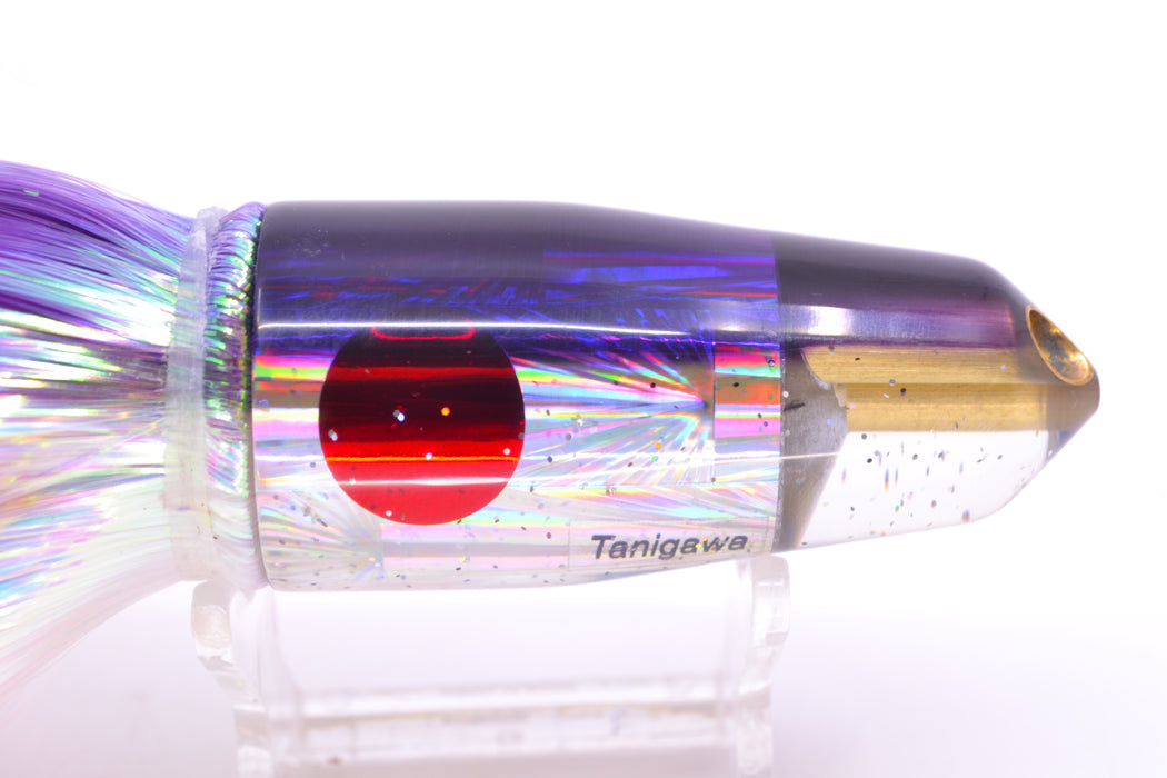 Tanigawa Lures Silver Rainbow Starburst Purple Back 2-Hole Bullet 9"+ 8.5oz Flashabou GZE