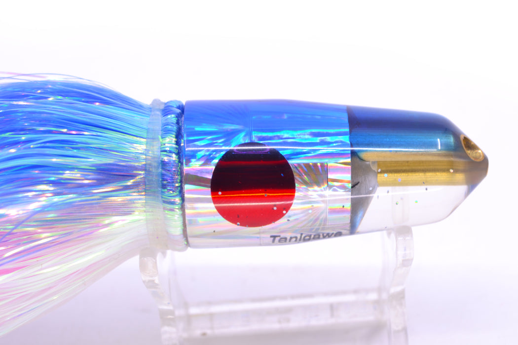 Tanigawa Lures Silver Starburst Blue Back 2-Hole Bullet 7" 6oz Flashabou Blue-White