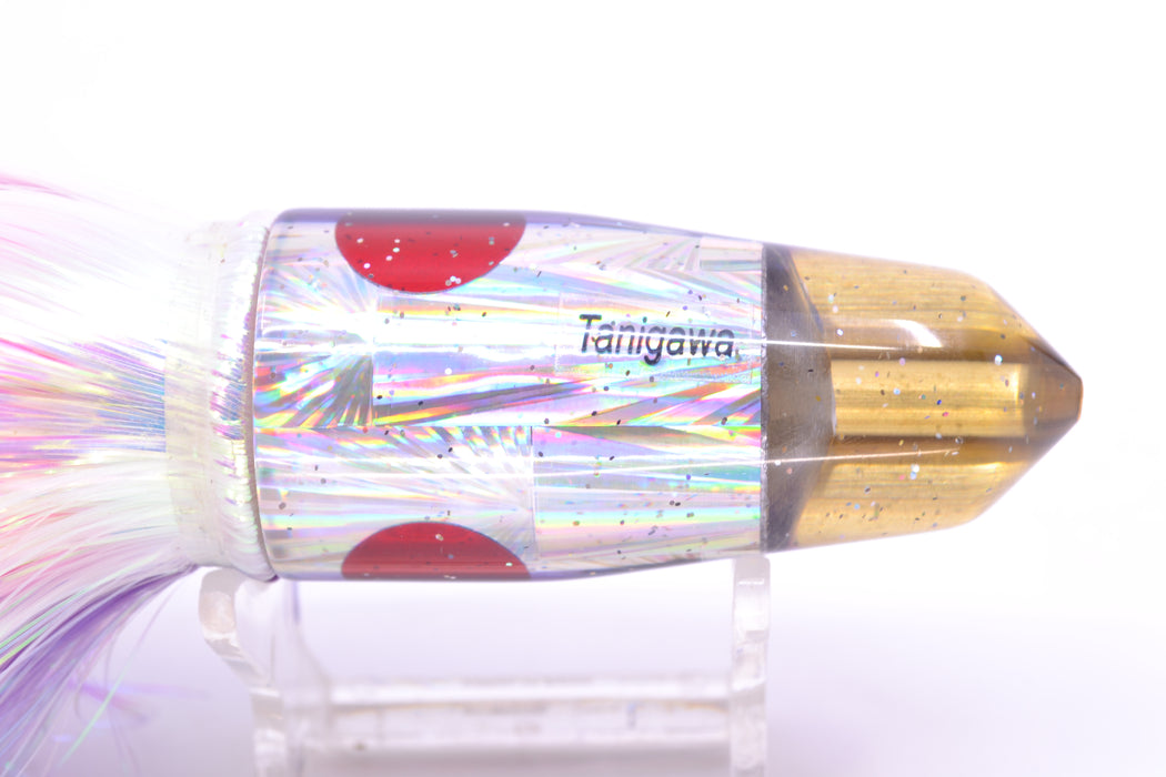 Tanigawa Lures Silver Rainbow Starburst Purple Back 2-Hole Bullet 9"+ 8.5oz Flashabou GZE