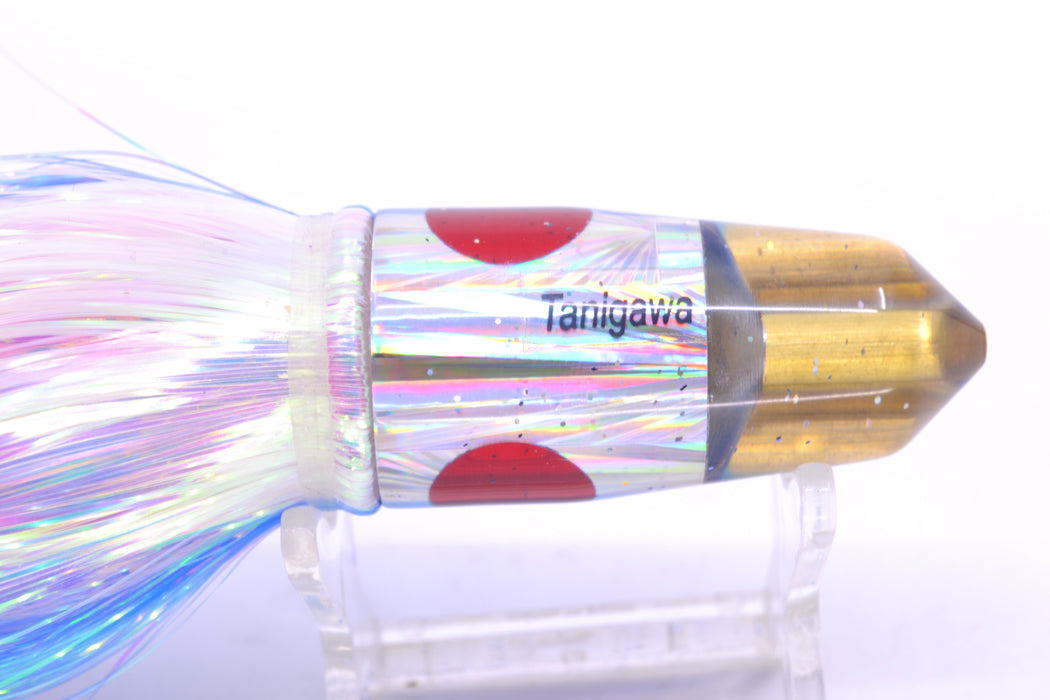 Tanigawa Lures Silver Starburst Blue Back 2-Hole Bullet 7" 6oz Flashabou Blue-White