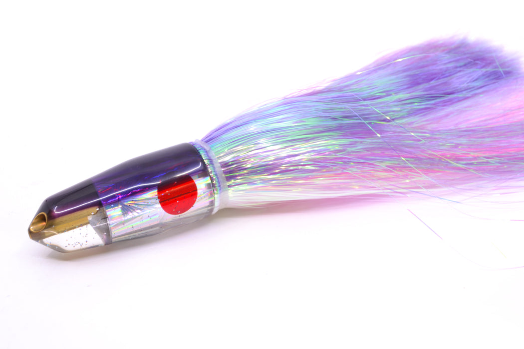 Tanigawa Lures Silver Rainbow Starburst Purple Back 2-Hole Bullet 9"+ 8.5oz Flashabou GZE