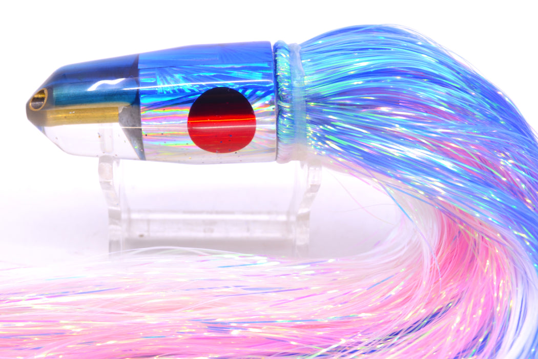 Tanigawa Lures Silver Starburst Blue Back 2-Hole Bullet 7" 6oz Flashabou Blue-White