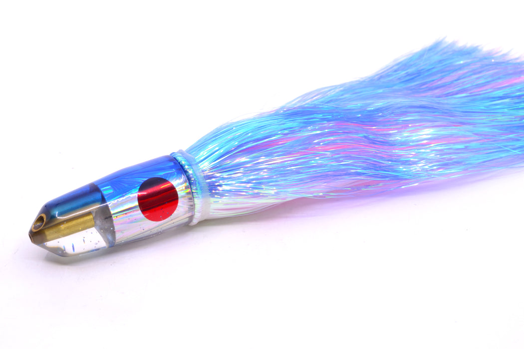 Tanigawa Lures Silver Starburst Blue Back 2-Hole Bullet 7" 6oz Flashabou Blue-White