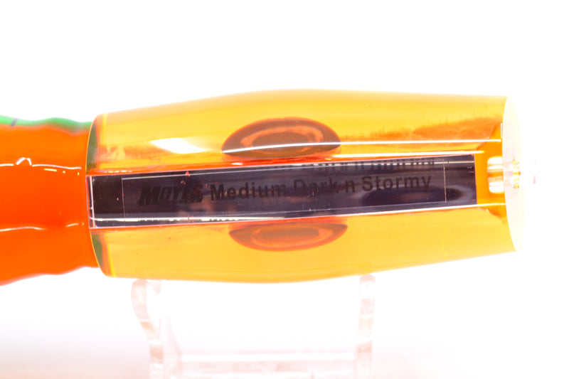 Moyes Lures Orange Dichro Orange Back Medium Dark-N-Stormy 12" 8.5oz Skirted