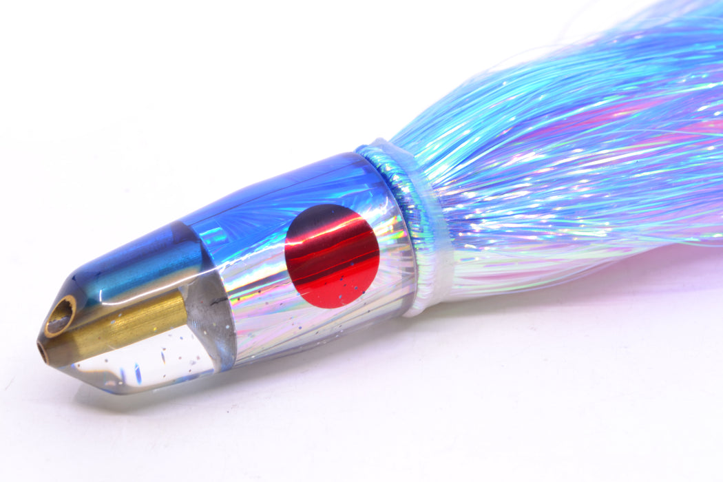 Tanigawa Lures Silver Starburst Blue Back 2-Hole Bullet 7" 6oz Flashabou Blue-White