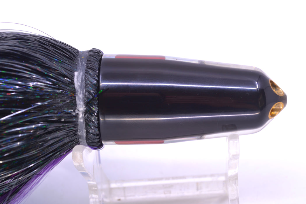 Tanigawa Lures Silver Rainbow Starburst Black Back 2-Hole Bullet 7" 6oz Strobez Black-Purple