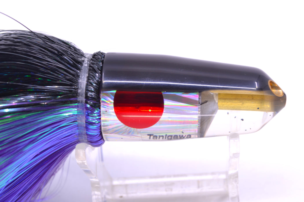 Tanigawa Lures Silver Rainbow Starburst Black Back 2-Hole Bullet 7" 6oz Strobez Black-Purple
