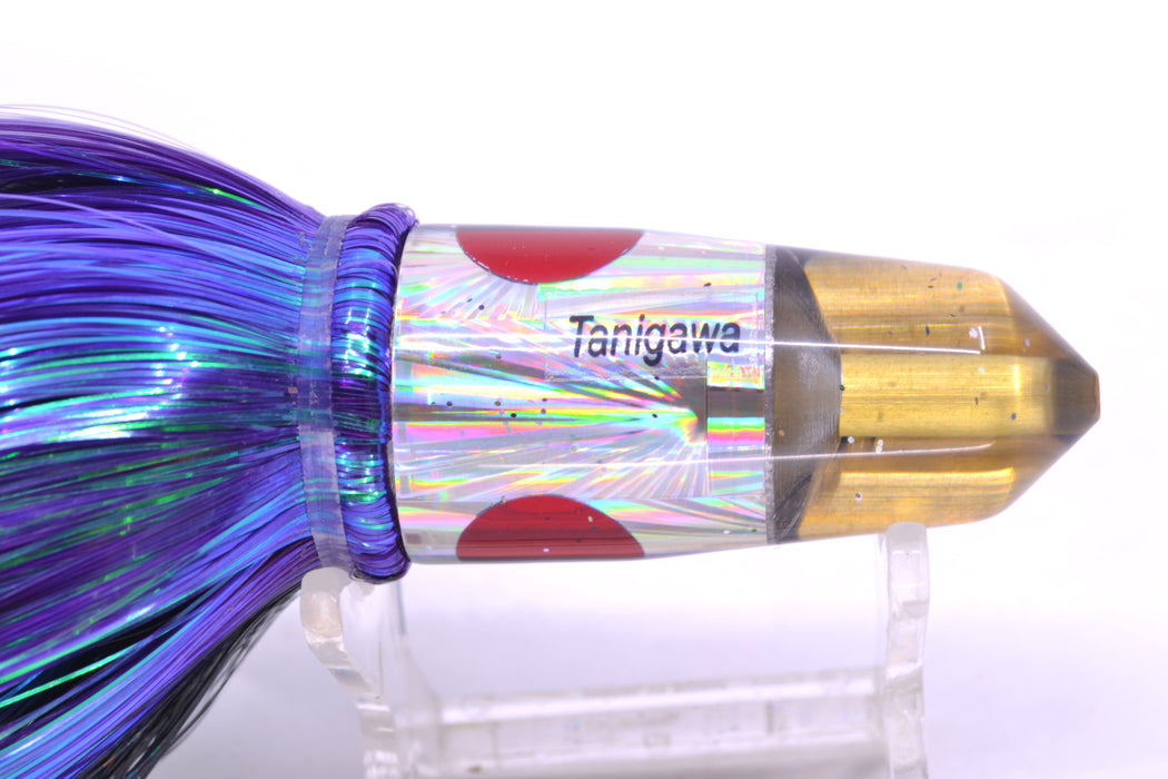 Tanigawa Lures Silver Rainbow Starburst Black Back 2-Hole Bullet 7" 6oz Strobez Black-Purple