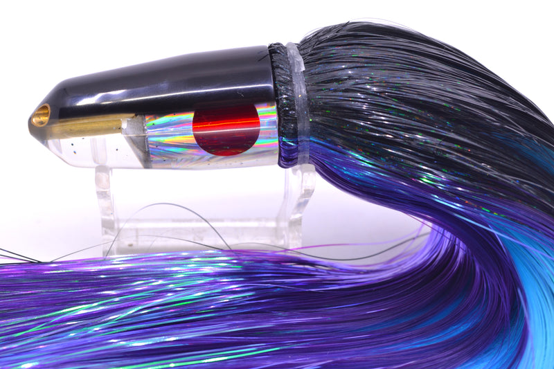 Tanigawa Lures Silver Rainbow Starburst Black Back 2-Hole Bullet 7" 6oz Strobez Black-Purple