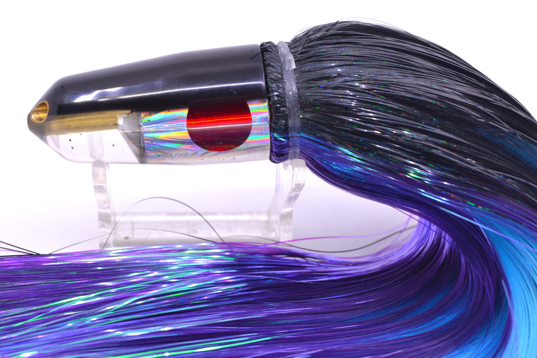 Tanigawa Lures Silver Rainbow Starburst Black Back 2-Hole Bullet 7" 6oz Strobez Black-Purple