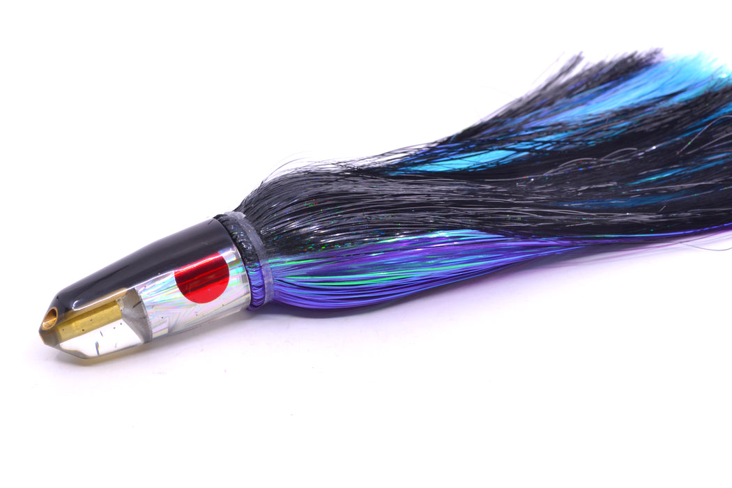 Tanigawa Lures Silver Rainbow Starburst Black Back 2-Hole Bullet 7" 6oz Strobez Black-Purple
