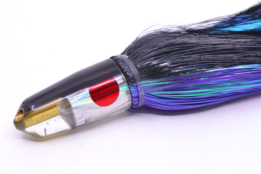 Tanigawa Lures Silver Rainbow Starburst Black Back 2-Hole Bullet 7" 6oz Strobez Black-Purple