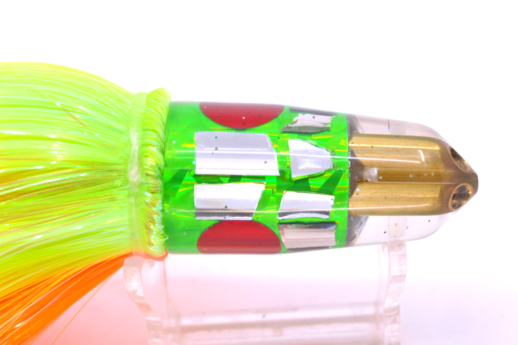 Tanigawa Lures Green Rainbow Cracked Glass 2-Hole Bullet 7" 6oz Strobez Green-Orange