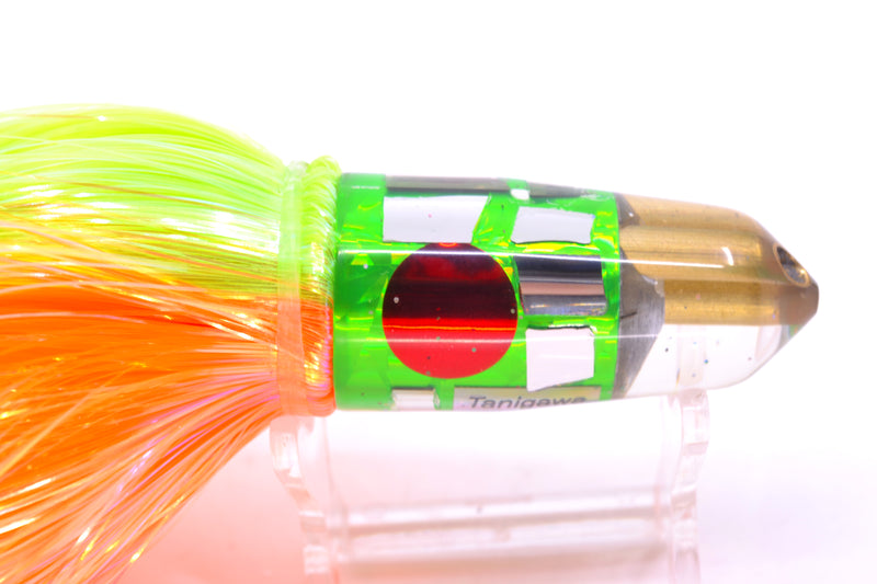 Tanigawa Lures Green Rainbow Cracked Glass 2-Hole Bullet 7" 6oz Strobez Green-Orange