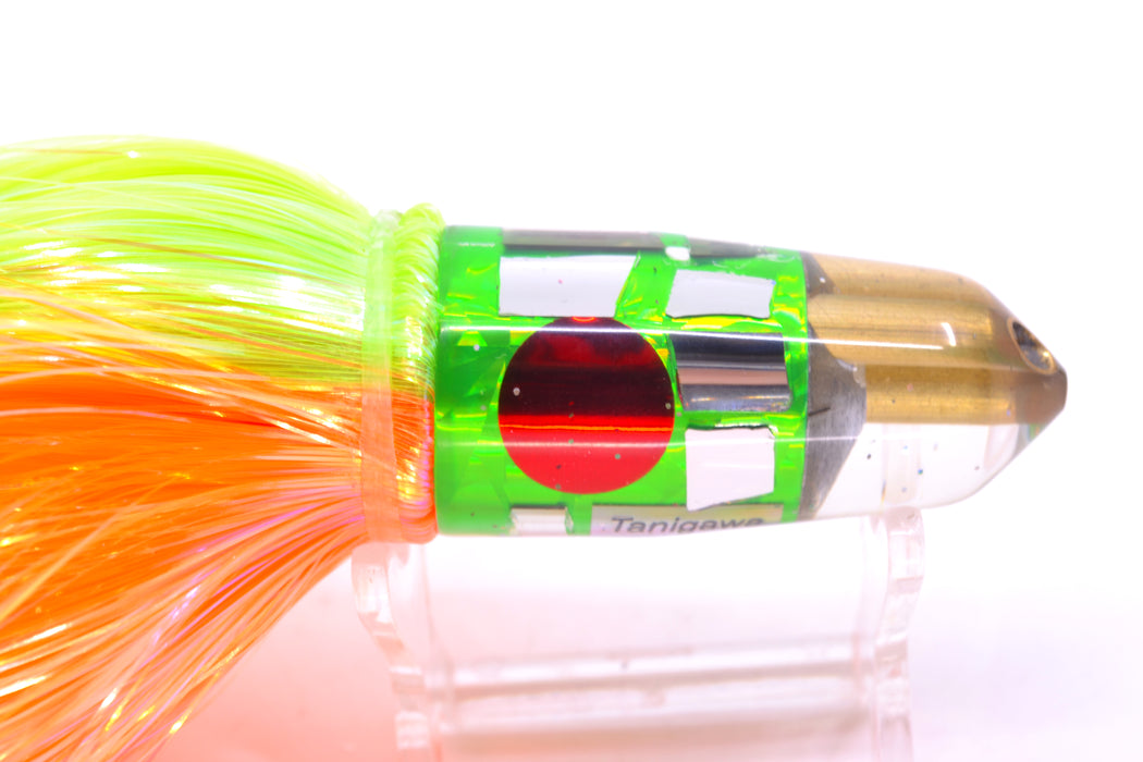 Tanigawa Lures Green Rainbow Cracked Glass 2-Hole Bullet 7" 6oz Strobez Green-Orange