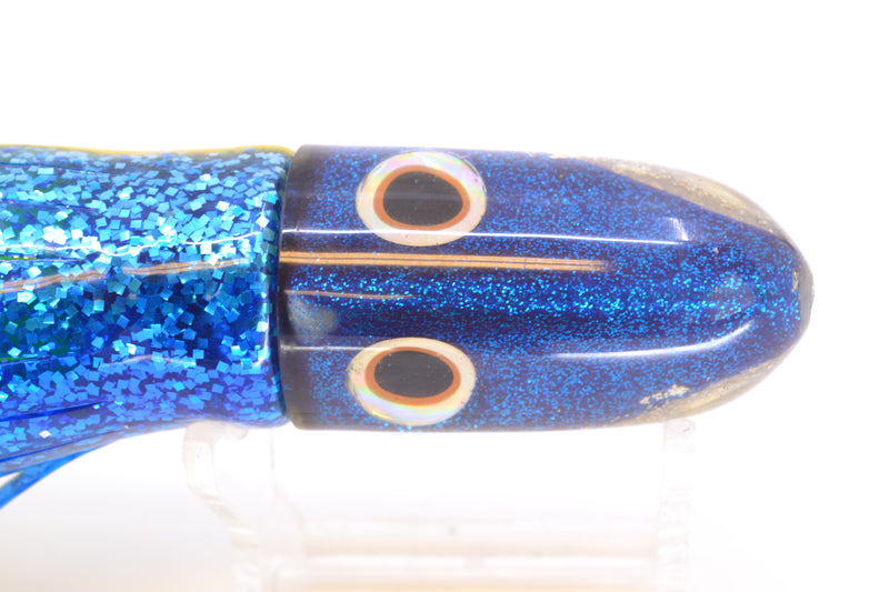 Jackpot Lures Blue-Silver Fish Head Small Bullet 9" 7oz Skirted Blue-Yellow-Silver