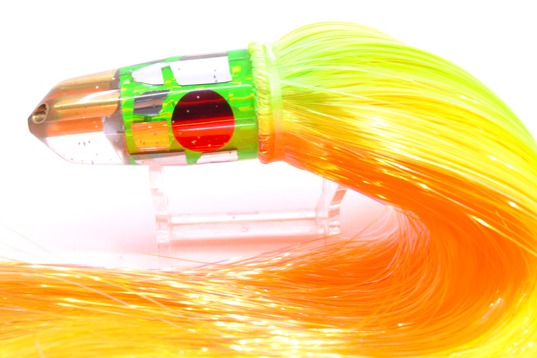 Tanigawa Lures Green Rainbow Cracked Glass 2-Hole Bullet 7" 6oz Strobez Green-Orange