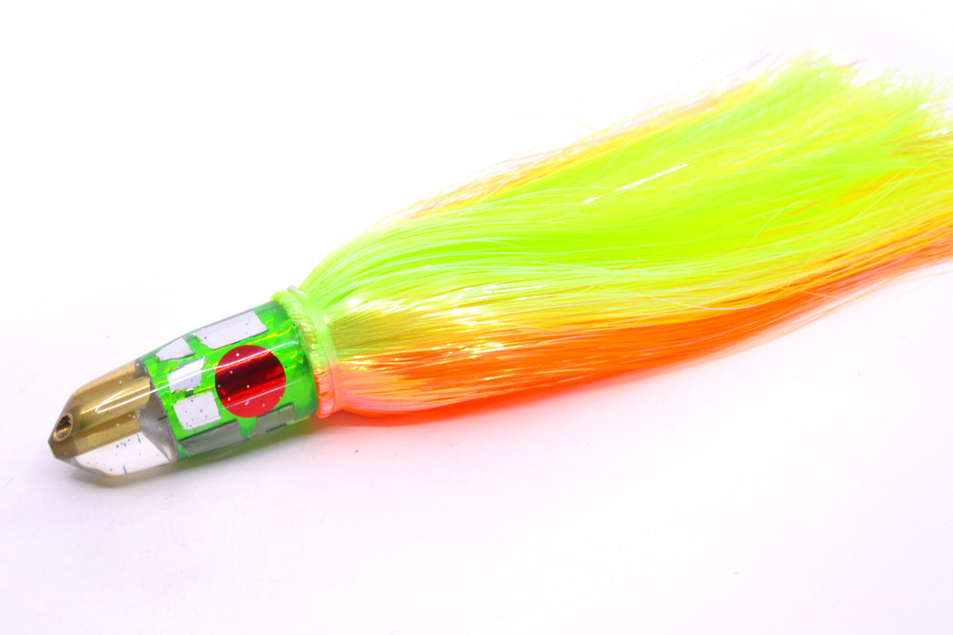 Tanigawa Lures Green Rainbow Cracked Glass 2-Hole Bullet 7" 6oz Strobez Green-Orange