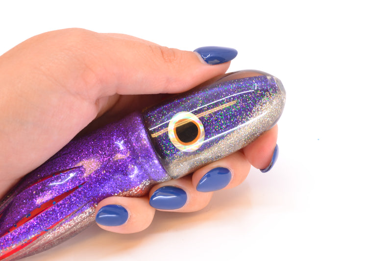 Jackpot Lures Purple-Silver Fish Head Small Bullet 9" 7oz Skirted Purple-Silver/Pink