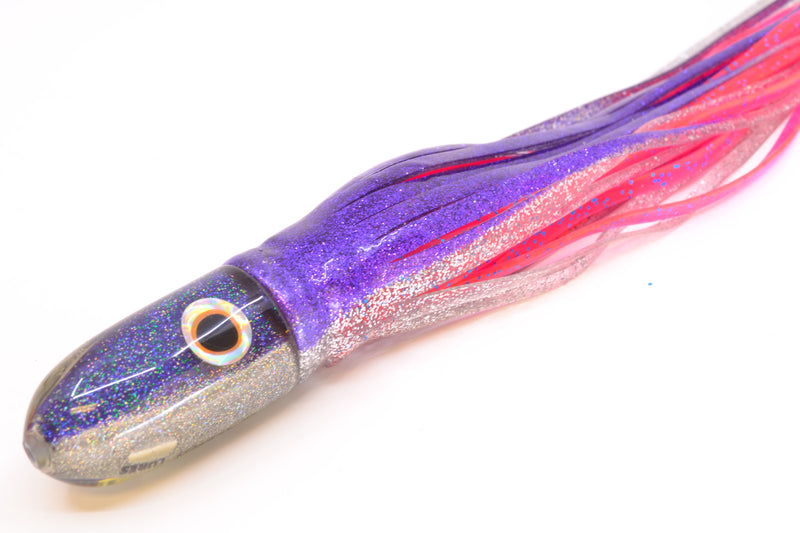 Jackpot Lures Purple-Silver Fish Head Small Bullet 9" 7oz Skirted Purple-Silver/Pink