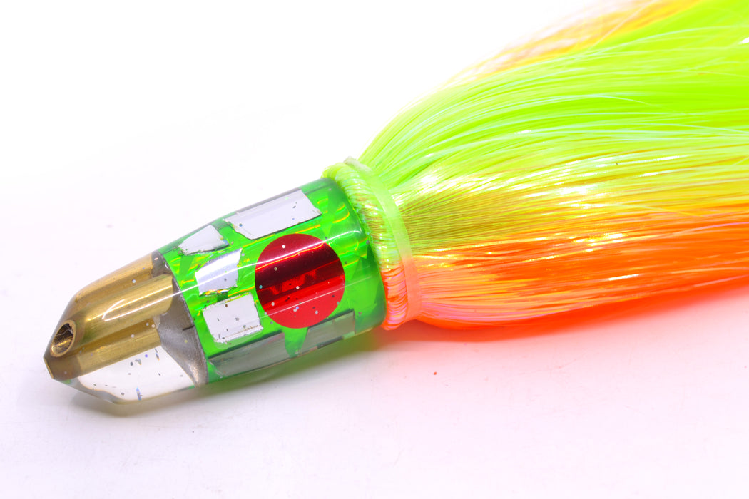 Tanigawa Lures Green Rainbow Cracked Glass 2-Hole Bullet 7" 6oz Strobez Green-Orange