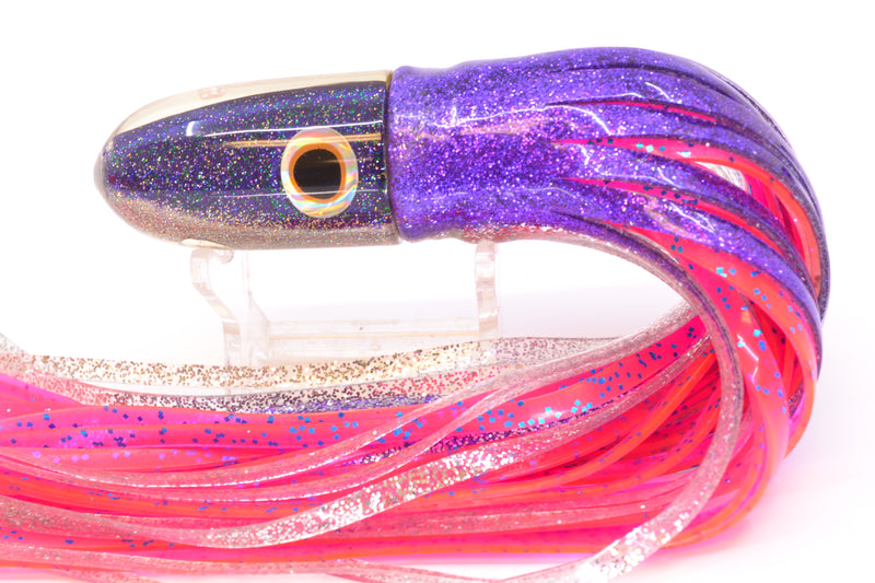 Jackpot Lures Purple-Silver Fish Head Small Bullet 9" 7oz Skirted Purple-Silver/Pink