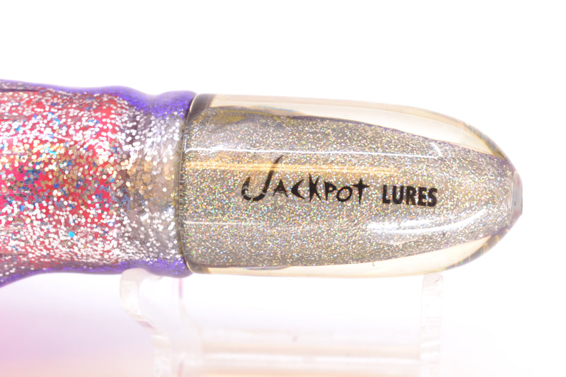 Jackpot Lures Purple-Silver Fish Head Small Bullet 9" 7oz Skirted Purple-Silver/Pink