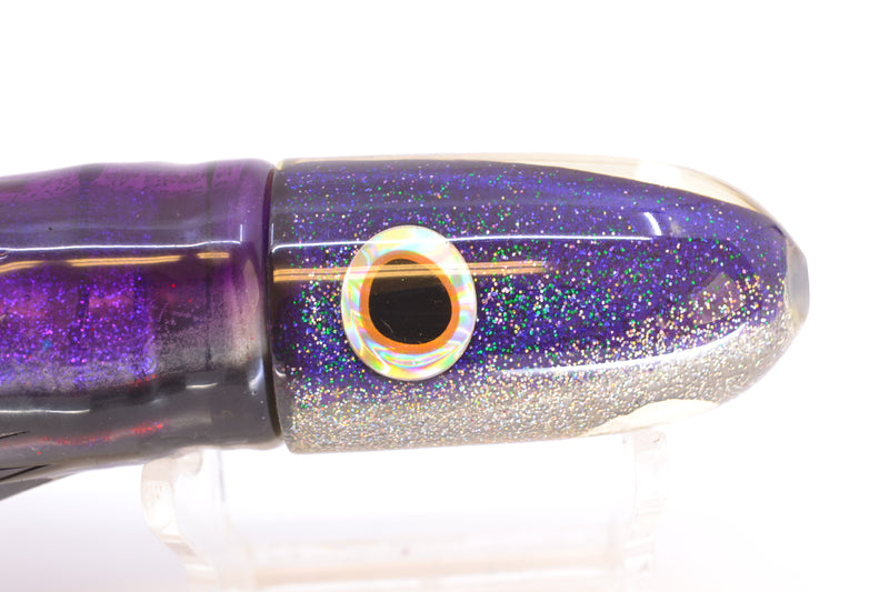 Jackpot Lures Purple-Silver Fish Head Small Bullet 9" 7oz Skirted Purple Skipjack