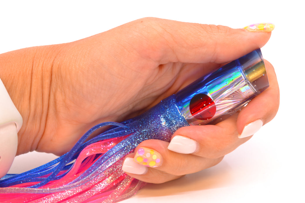 Tanigawa Lures Silver Starburst Blue Back Red Eyes Small Slant 7" 4oz Skirted Blue-Silver GZE