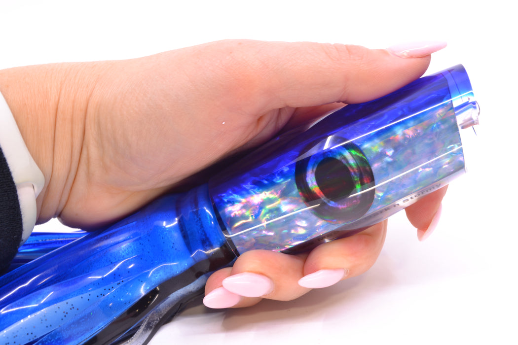 Moyes Lures Ice Blue Awabi Blue Back Medium Dark-N-Stormy 12" 8.5oz Skirted Blue Skipjack