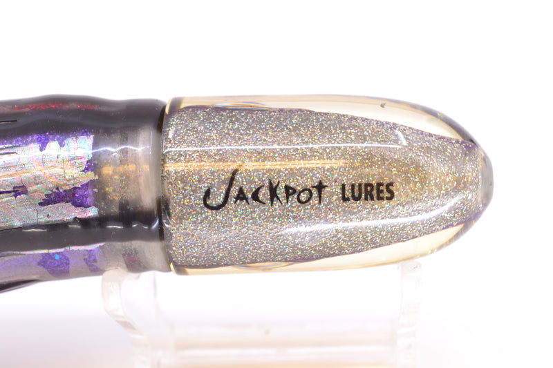 Jackpot Lures Purple-Silver Fish Head Small Bullet 9" 7oz Skirted Purple Skipjack