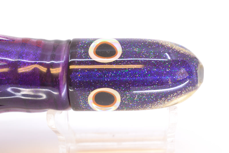 Jackpot Lures Purple-Silver Fish Head Small Bullet 9" 7oz Skirted Purple Skipjack