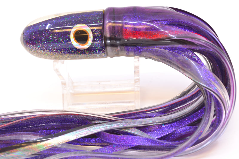 Jackpot Lures Purple-Silver Fish Head Small Bullet 9" 7oz Skirted Purple Skipjack