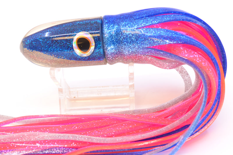 Jackpot Lures Blue-Silver Fish Head Small Bullet 9" 7oz Skirted Blue-Silver/Pink