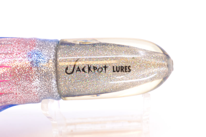 Jackpot Lures Blue-Silver Fish Head Small Bullet 9" 7oz Skirted Blue-Silver/Pink