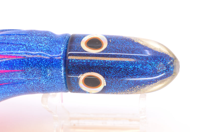 Jackpot Lures Blue-Silver Fish Head Small Bullet 9" 7oz Skirted Blue-Silver/Pink