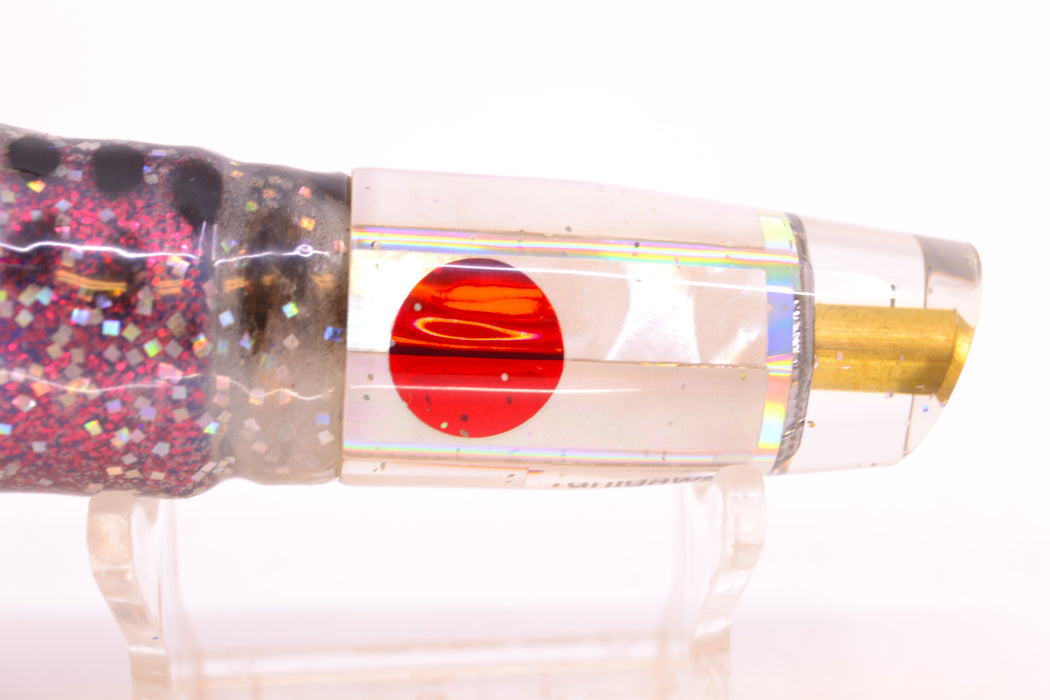 Tanigawa Lures White MOP Red Eyes Small Slant 7" 4oz Skirted Milky White/Plum GZE