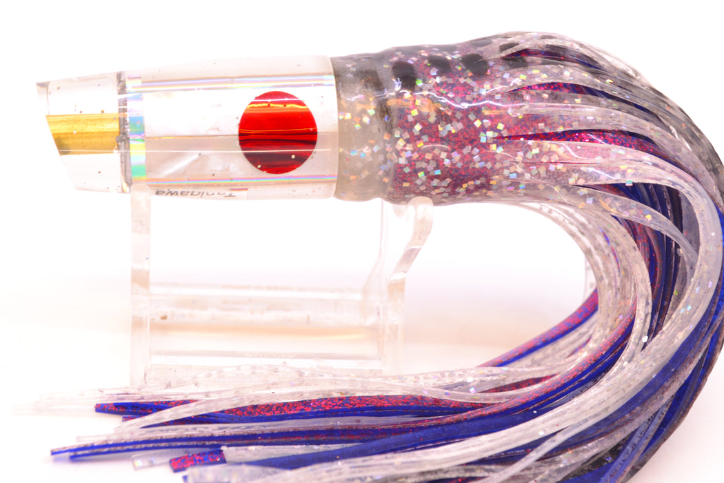 Tanigawa Lures White MOP Red Eyes Small Slant 7" 4oz Skirted Milky White/Plum GZE
