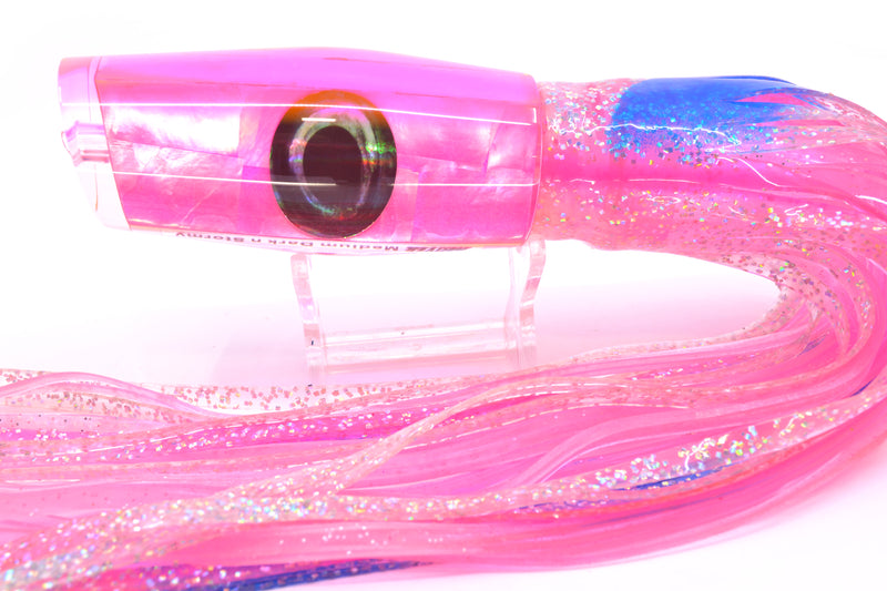 Moyes Lures Pink MOP Pink Back Taxi Eyes Medium Dark-N-Stormy 12" 8.5oz Skirted