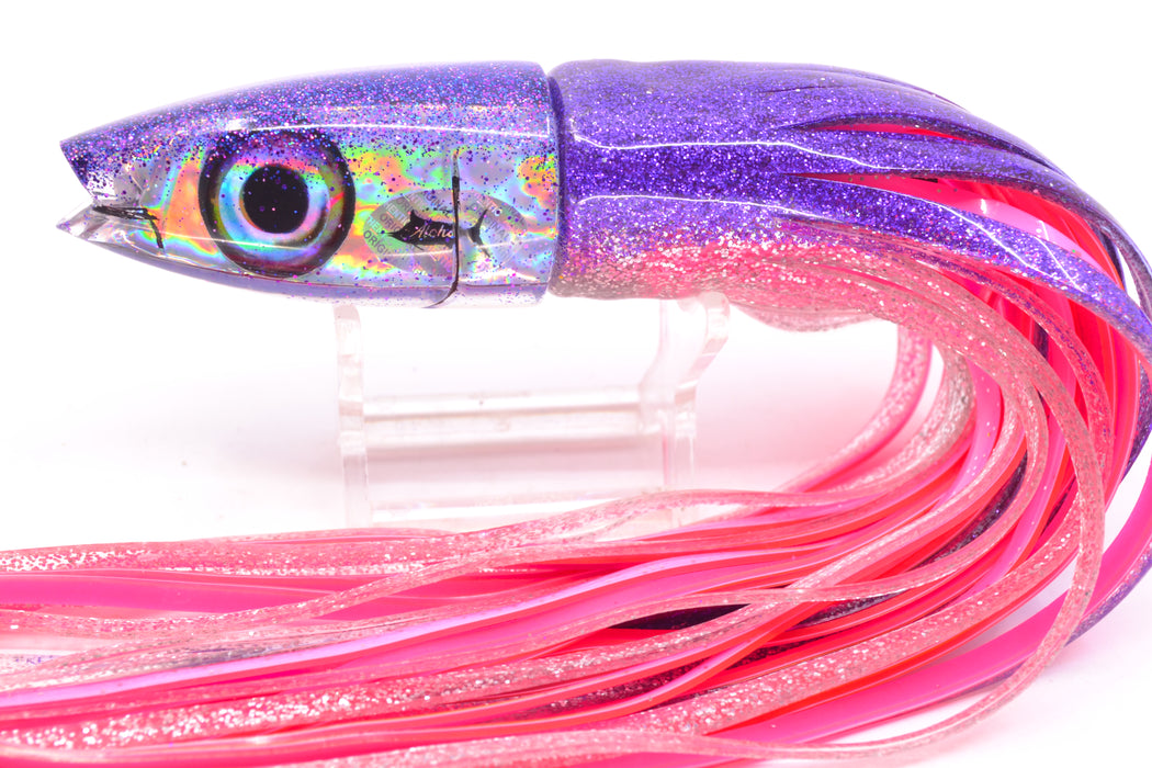 Aloha Lures Silver Rainbow Purple Back Super Ninja 9" 6oz Skirted Purple-Silver/Pink GZE