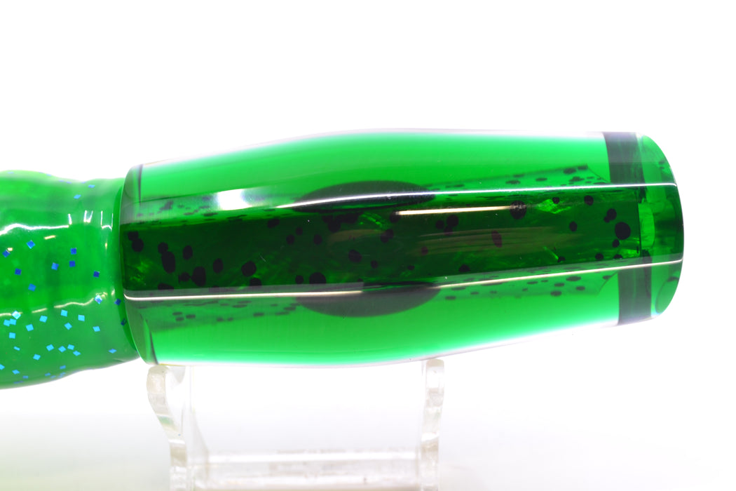 Moyes Lures Mahi MOP Green Back Red Eyes Medium Dark-N-Stormy 12" 8.5oz Skirted