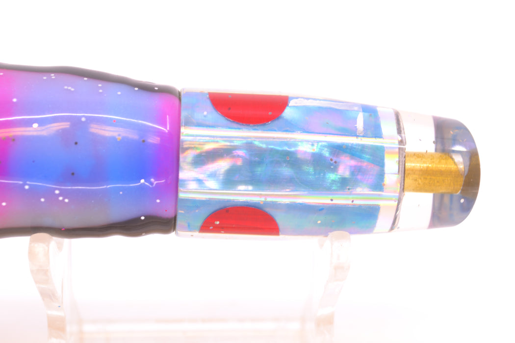 Tanigawa Lures Ice Blue MOP Red Eyes Small Slant 7" 4oz Skirted Gay Bob GZE