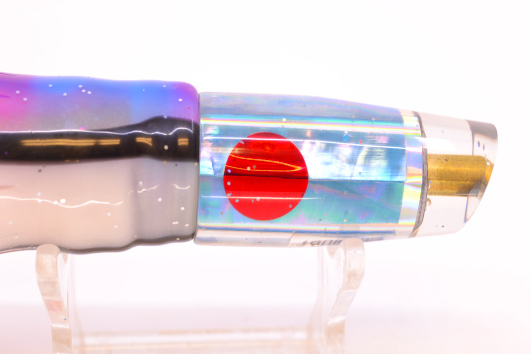 Tanigawa Lures Ice Blue MOP Red Eyes Small Slant 7" 4oz Skirted Gay Bob GZE